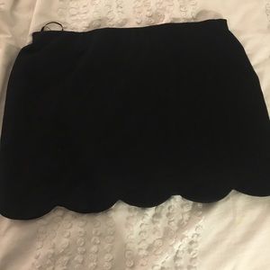Black Scallop Trimmed Skirt